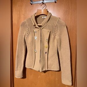 MOTH Anthropologie Flower Garden Wool Sweater Size M